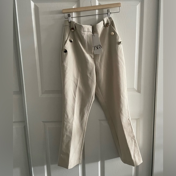 ZARA PANTS WITH GOLD BUTTONS - Picture 3 of 7